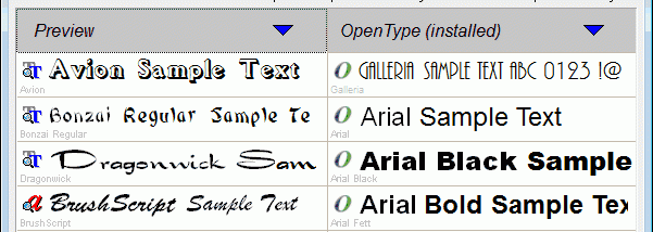 Typograf font manager screenshot