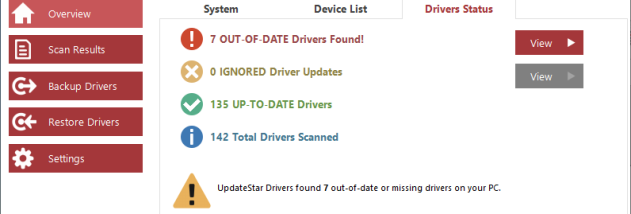UpdateStar Drivers screenshot