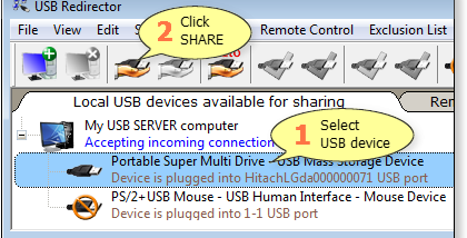 USB Redirector screenshot