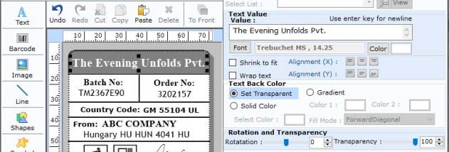 USPS Sack Label Barcode Software screenshot