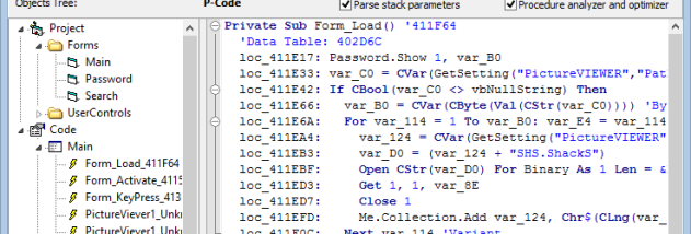 VB Decompiler screenshot