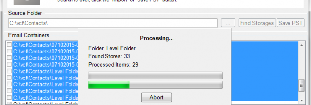 vCard to Outlook Transfer screenshot