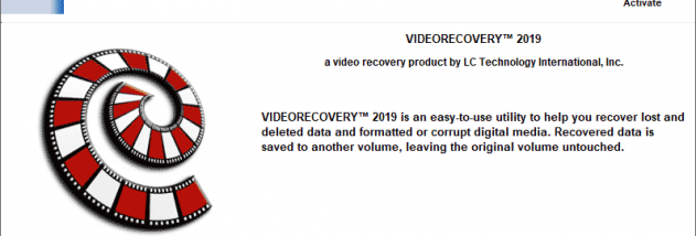 VIDEORECOVERY Commercial for Windows screenshot
