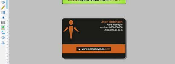 Visiting card designing screenshot