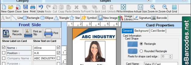 Visiting ID Card Designing Software screenshot
