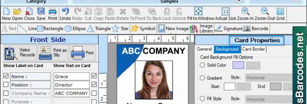 Visitor ID Card Designing Software screenshot