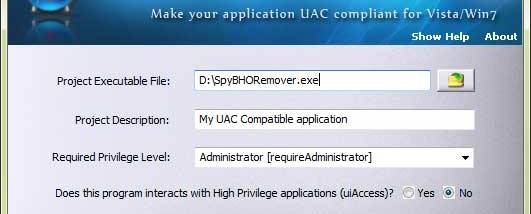 Vista UAC Maker screenshot
