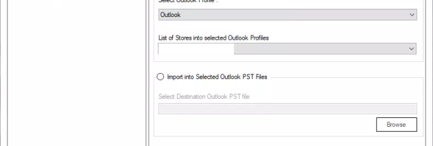 vMail Import PST File to Outlook screenshot