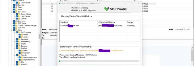 vMail OLM to IMAP Migration screenshot