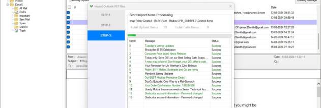vMail PST to IMAP Migration screenshot
