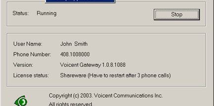 Voicent VoiceXML Gateway screenshot