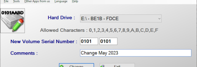 Volume Serial Number Changer 4dots screenshot