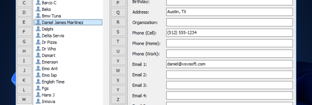 VOVSOFT - Contact Manager screenshot