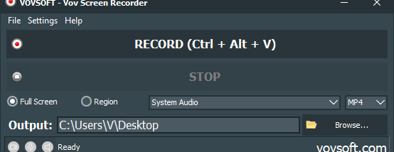 Vovsoft Vov Screen Recorder screenshot