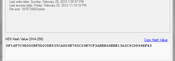 VSCryptoHash 64-bit screenshot