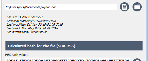 VSFileHash screenshot