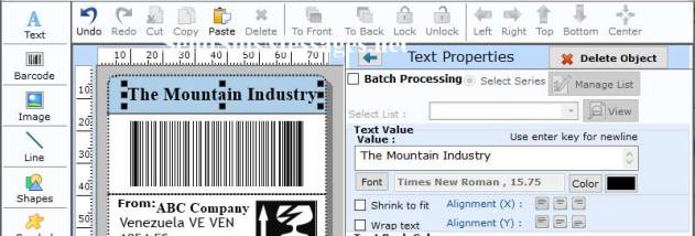 Warehouse Barcode Creator screenshot