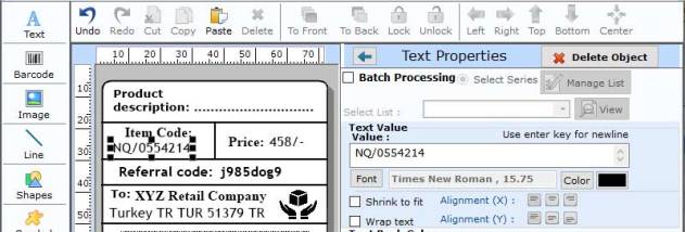 Warehouse Barcode Generator screenshot