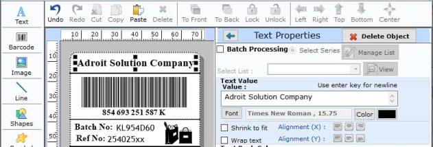 Warehousing Barcode Labels Maker screenshot