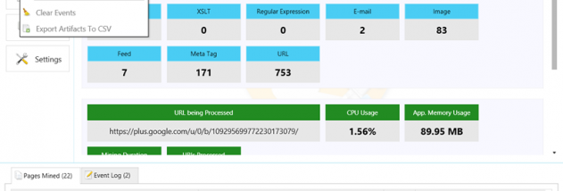 Web Miner screenshot