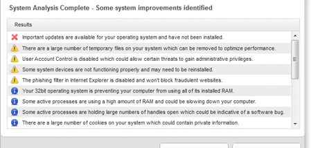 Webroot System Analyzer screenshot