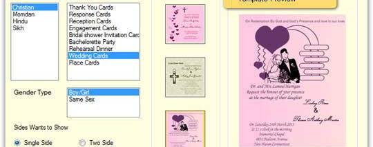 Wedding Cards Designing Program screenshot