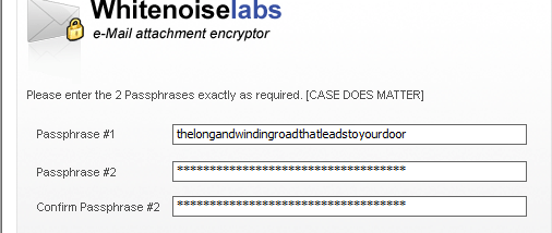 Whitenoise Strong Encryptor screenshot