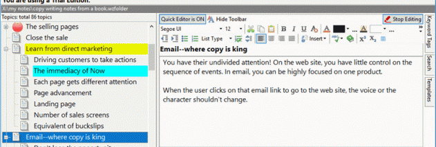 WhizFolders Outliner screenshot