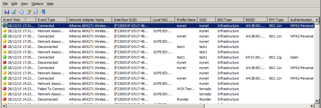 WifiHistoryView screenshot