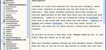 WikidPad screenshot
