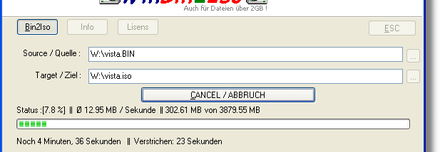 WinBin2Iso screenshot