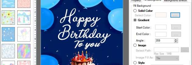 Windows Birthday Card Printing Software screenshot