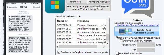 Windows Bulk Messaging Application screenshot