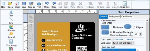 Windows Business Card Software screenshot