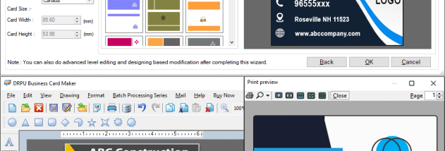 Windows Business Cards Printing Tool screenshot