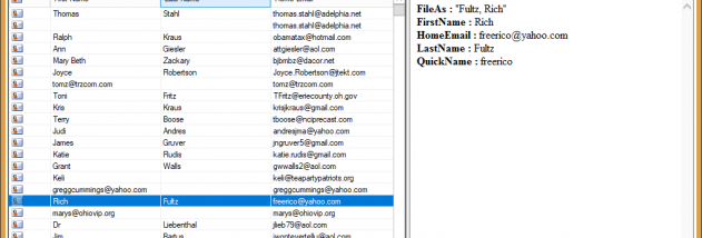 Windows Live Mail Contact Recovery screenshot
