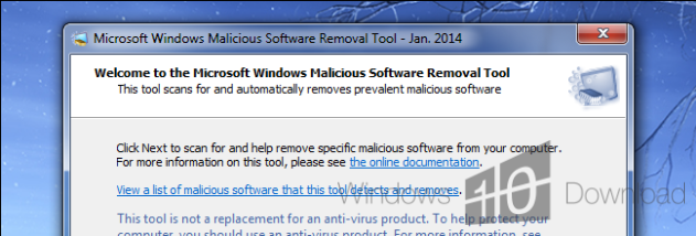 Windows Malicious Software Removal Tool  - 32 bit screenshot