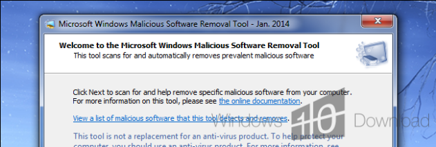 Windows Malicious Software Removal Tool - 64 bit screenshot