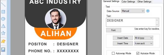 Windows OS ID Card Maker Software screenshot