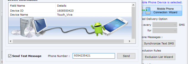 Windows Phone SMS Sending Application screenshot