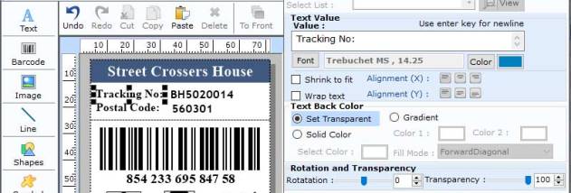 Windows System Barcode Printing screenshot