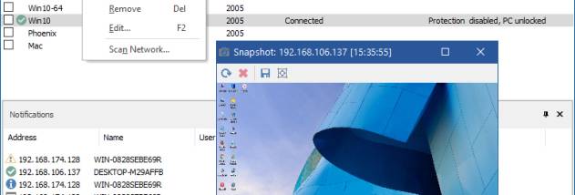 WinLock Remote Administrator screenshot