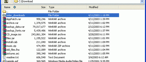 WinRAR screenshot