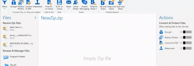 WinZip screenshot