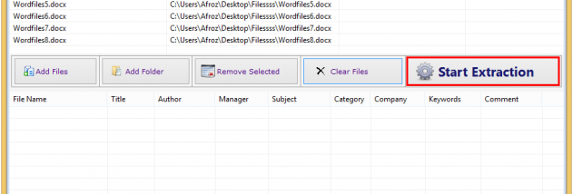 Word Document Details Extractor screenshot