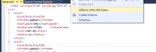 XMLFox Visual Studio XML Editor screenshot