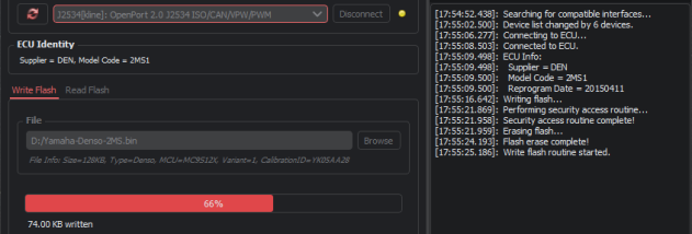 YamahaECU screenshot
