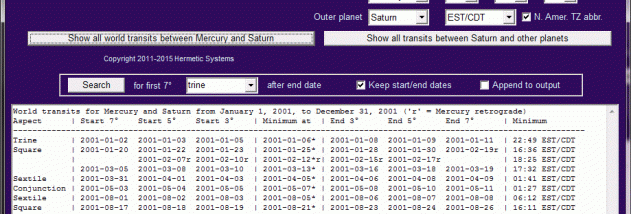Your Planetary Transits screenshot