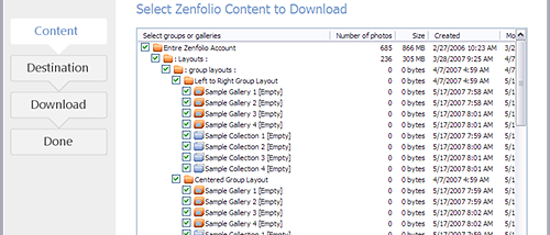Zenfolio Downloader screenshot