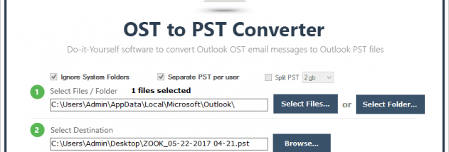 ZOOK OST to PST Converter screenshot